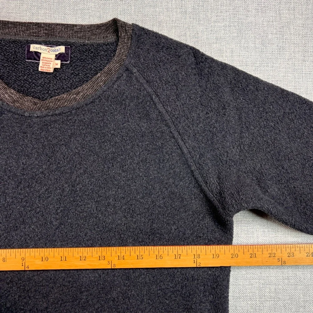 Carbon2Cobalt Fleece Crewneck Sweatshirt Men M Charcoal Minimalist Lounge Cozy